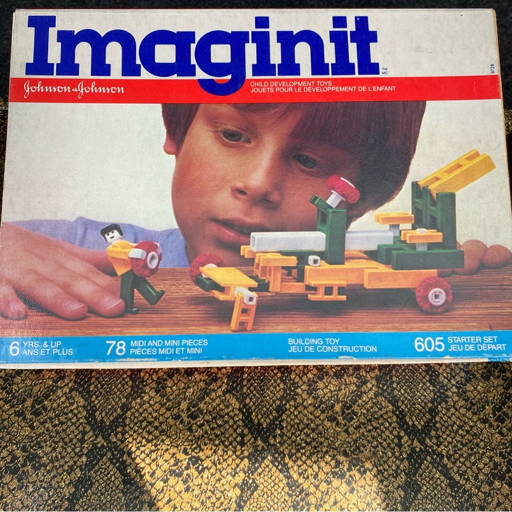 Vtg Johnson & Johnson Imagineit Kids Building Toy Starter Set Child Development